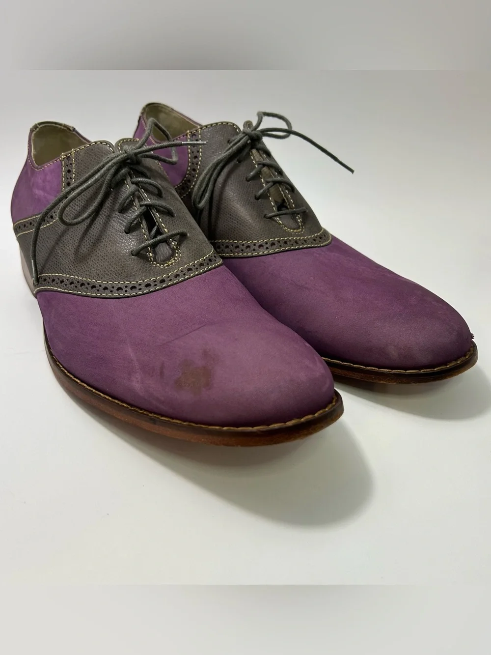 Cole Haan Air Colton Saddle Shoes Men’s 13 M Purple Nike Air Formal Dance Suede